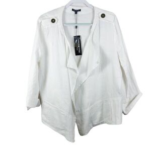For Cynthia White Linen Jacket Flaw